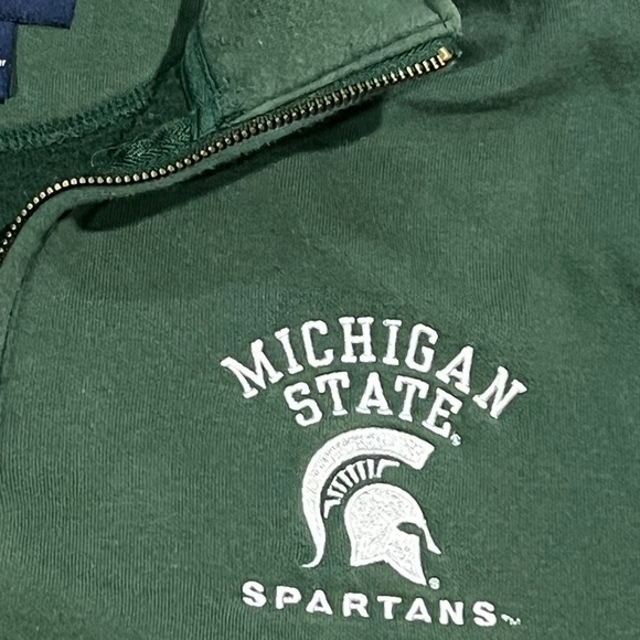 Michigan State University Spartans NCAA College Green Pullover Sweatshirt - Picture 4 of 5